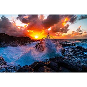 Gündoğumu Deniz Manzaralı Duvar Kağıdı Baskı - Dkm216029