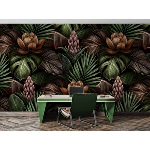 Botanik Bahçe Tropikal Yaprak Desenli Duvar Kağıdı Baskı - Dkm-018_71052