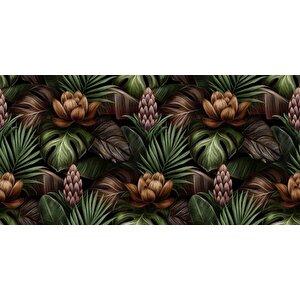 Botanik Bahçe Tropikal Yaprak Desenli Duvar Kağıdı Baskı - Dkm-018_44714