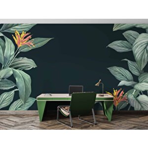 Yeşil Yaprak Görünümlü Duvar Kağıdı Baskı - Dkm560056