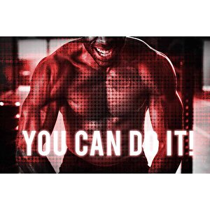 Kaslı-yazılı Spor Salonu Duvar Kağıdı Baskı - Dkm214041