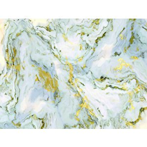 Beyaz-altın Mermer Desenli Duvar Kağıdı Baskı - Dkm093068