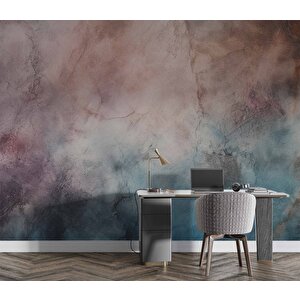 Eskitme Mavi Pembe Duvar Dokulu Duvar Kağıdı Baskı - Dkm604086