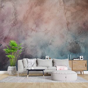 Eskitme Mavi Pembe Duvar Dokulu Duvar Kağıdı Baskı - Dkm604015 475x200 cm