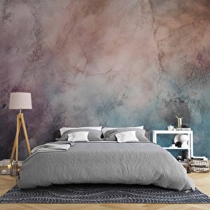 Eskitme Mavi Pembe Duvar Dokulu Duvar Kağıdı Baskı - Dkm604015 475x200 cm