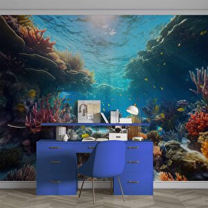 Japon Balıkları Ve Mercan Manzaralı Duvar Kağıdı - Dkm970106