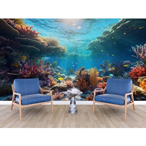 Japon Balıkları Ve Mercan Manzaralı Duvar Kağıdı - Dkm970058