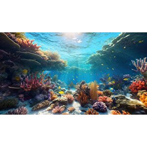 Japon Balıkları Ve Mercan Manzaralı Duvar Kağıdı - Dkm970058