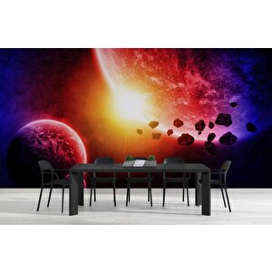 Uzay Gezegen Temalı Duvar Kağıdı - Dkm440042