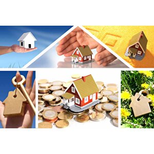 Ev Desenli Gayrimenkul Emlak Ve Gayrimenkul Duvar Kağıdı Baskı - Dkm339074