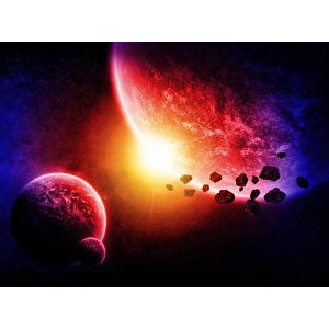 Uzay Gezegen Temalı Duvar Kağıdı - Dkm440076