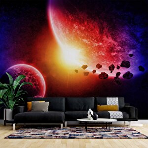 Uzay Gezegen Temalı Duvar Kağıdı - Dkm440015 475x200 cm
