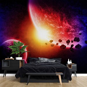 Uzay Gezegen Temalı Duvar Kağıdı - Dkm440091 275x300 cm