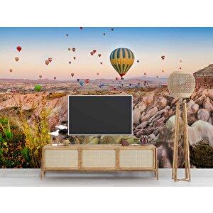 Kapodakya Sıcak Hava Balon Manzaralı Duvar Kağıdı - Dkm585062 700x260 cm
