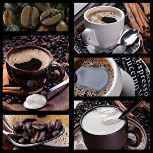 Kahveli Cafe Duvar Kağıdı Baskı - Dkm295015