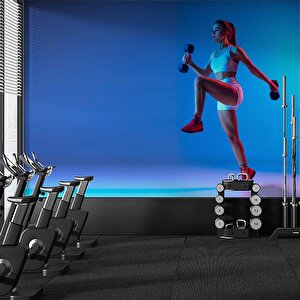 Gym Spor Salonu Duvar Kağıdı Baskı - Dkm208082 600x280 cm