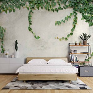 Duvar Dokulu Sarmaşık Dekorlu Duvar Kağıdı - Dkm570026 225x240 cm