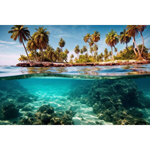 Ada Su Altı Duvar Kağıdı Baskı - Dkm254107