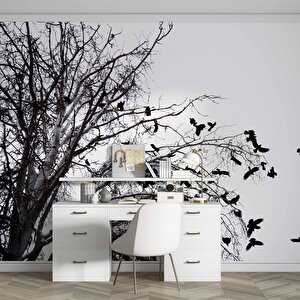 Gökyüzü Ağaç Ve Kuş Manzaralı Duvar Kağıdı - Dkm714085