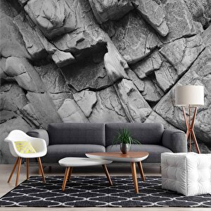 3 Boyutlu Kaya Duvar Temalı Duvar Kağıdı - Dkm632096 400x300 cm