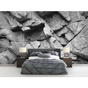 3 Boyutlu Kaya Duvar Temalı Duvar Kağıdı - Dkm632096 400x300 cm