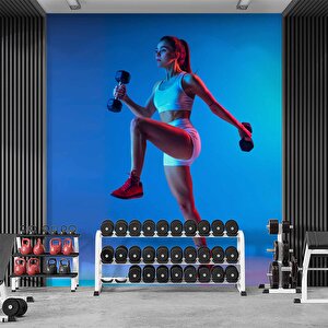 Gym Spor Salonu Duvar Kağıdı Baskı - Dkm208002 100x200 cm