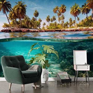 Ada Su Altı Duvar Kağıdı Baskı - Dkm254015