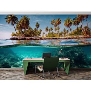 Ada Su Altı Duvar Kağıdı Baskı - Dkm254092