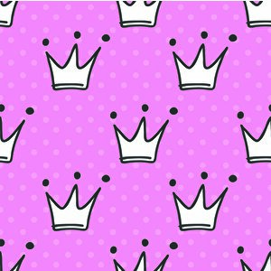 Prenses Tacı Temalı Çocuk Odası Duvar Kağıdı Baskı - Dkm179043