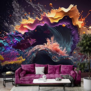 Sıçramış Boya Desenli Duvar Kağıdı Baskı - Dkm108015 475x200 cm