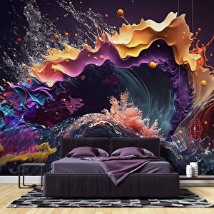Sıçramış Boya Desenli Duvar Kağıdı Baskı - Dkm108015 475x200 cm