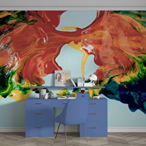 Renkli Yağlıboya Desenli Duvar Kağıdı - Dkm789021