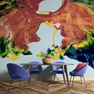 Renkli Yağlıboya Desenli Duvar Kağıdı - Dkm789021