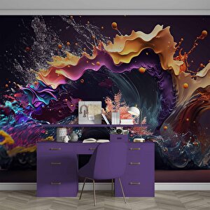 Sıçramış Boya Desenli Duvar Kağıdı Baskı - Dkm108033