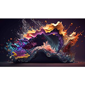 Sıçramış Boya Desenli Duvar Kağıdı Baskı - Dkm108033