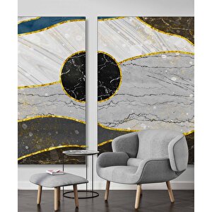 3 Boyutlu Kesik Mermer Desenli Duvar Kağıdı - Dkm790002