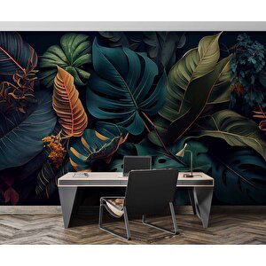 Botanik Bahçe Yaprak Temalı Duvar Kağıdı Baskı - Dkm505077