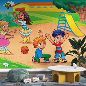 Çocuk Parkı Duvar Duvar Kağıdı Baskı - Dkm377005 225x200 cm