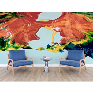 Renkli Yağlıboya Desenli Duvar Kağıdı - Dkm789112