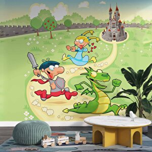 Sevimli Karakterler Çocuk Odası Duvar Kağıdı Baskı - Dkm420079 500x280 cm