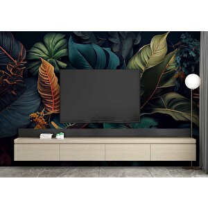 Botanik Bahçe Yaprak Temalı Duvar Kağıdı Baskı - Dkm505091 275x300 cm