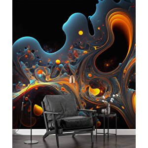 Renkli Sanatsal Çizim Temalı Duvar Kağıdı Baskı - Dkm615087