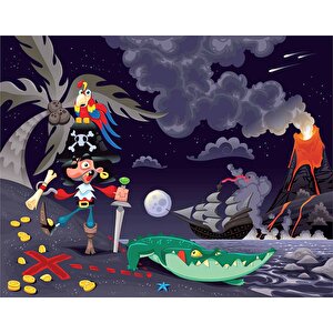 Korsan Adası Gece Çocuk Odası Duvar Kağıdı Baskı - Dkm428018