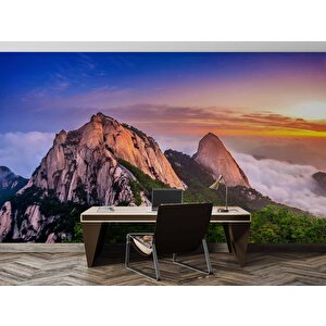 Dağ Gökyüzü Ve Orman Manzaralı Duvar Kağıdı - Dkm855101