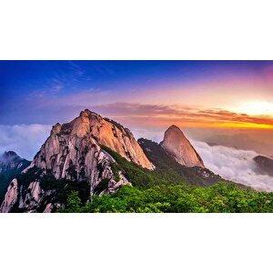 Dağ Gökyüzü Ve Orman Manzaralı Duvar Kağıdı - Dkm855127