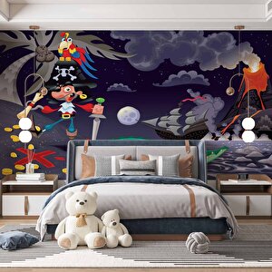 Korsan Adası Gece Çocuk Odası Duvar Kağıdı Baskı - Dkm428072 325x280 cm
