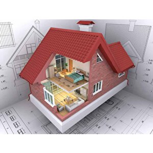 Mimari Ev Çizimi Gayrimenkul Emlak Ve Gayrimenkul Duvar Kağıdı Baskı - Dkm326126