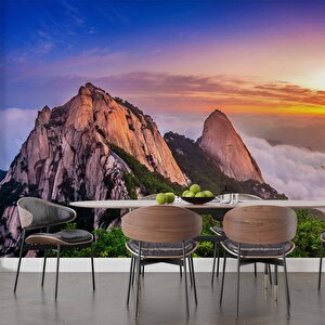 Dağ Gökyüzü Ve Orman Manzaralı Duvar Kağıdı - Dkm855064