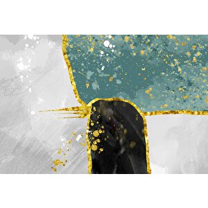 3 Boyutlu Yeşil Siyah Beyaz Boyama Desenli Duvar Kağıdı - Dkm807065