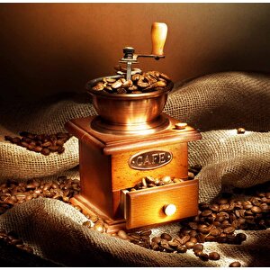 Kahve Çekme Makineli Cafe Duvar Kağıdı Baskı - Dkb278098